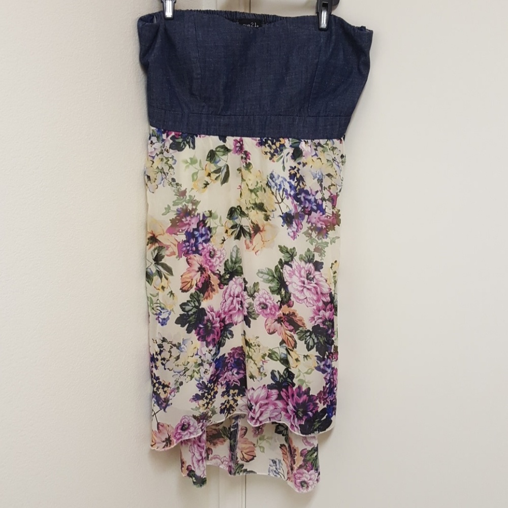 Hi-low strapless summer dress